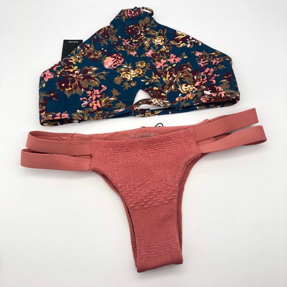 New Tavik Pink & Blue Floral Bikini - Size XS